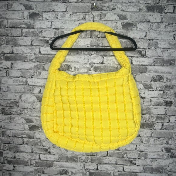 NWT Free People Movement Quilted Carryall Shoulder Bag ONE SIZE (Yellow) - Picture 6 of 15
